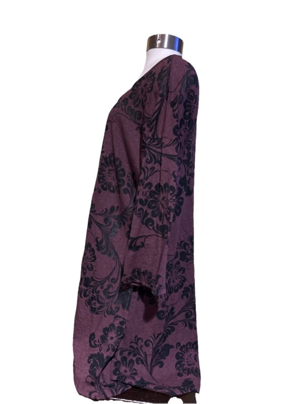 Peruvian Connection 3/4 Sleeve Floral Burnout Tunic Top Shirt XL Whimsigoth - Picture 6 of 10